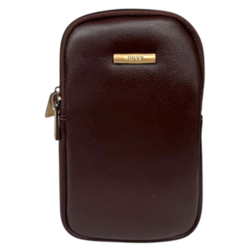 Nova Leathers Hot Chocolate Twin Zip Top Phone Bag