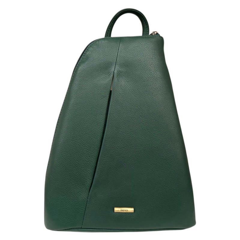 Nova Leathers Bottle Green Pyramid Backpack
