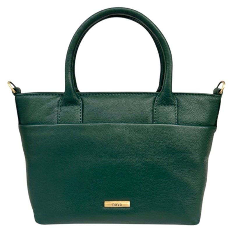 Nova Leathers Bottle Green Small Grab Bag