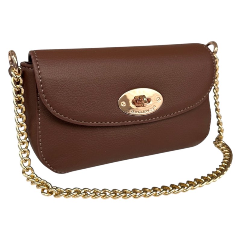 David Jones Red Mud Half Flap Shoulder Bag