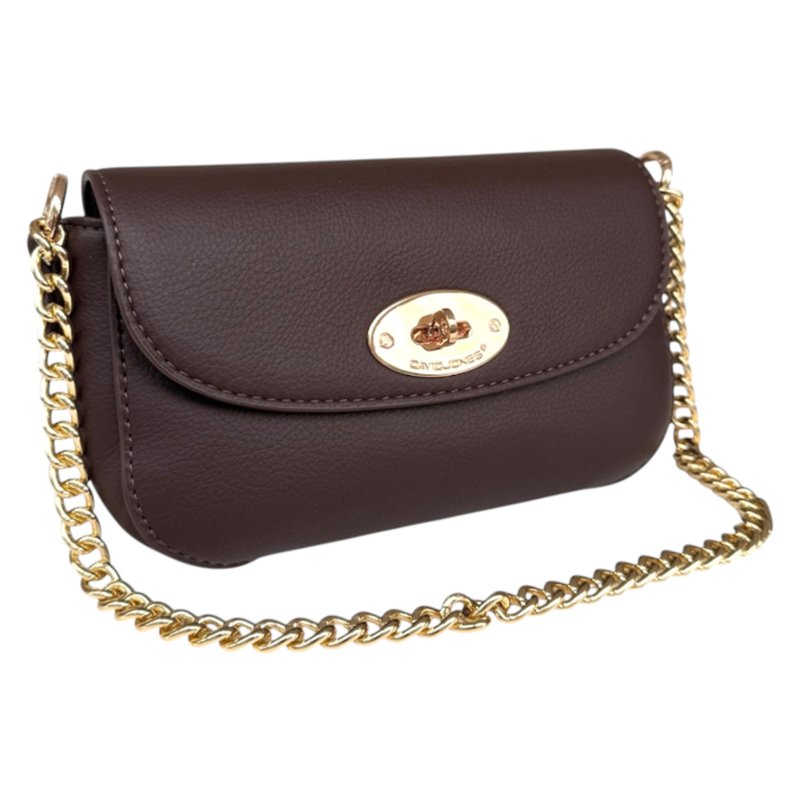 David Jones Sandalwood Brown Half Flap Shoulder Bag