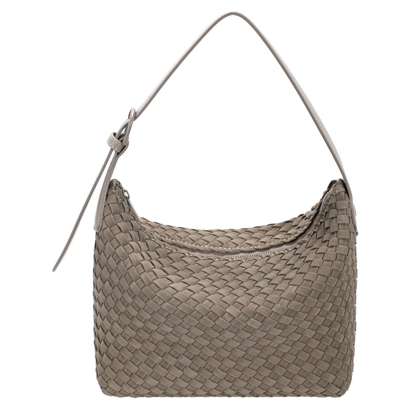 David Jones Warm Grey Sand Weave Shoulder Bag