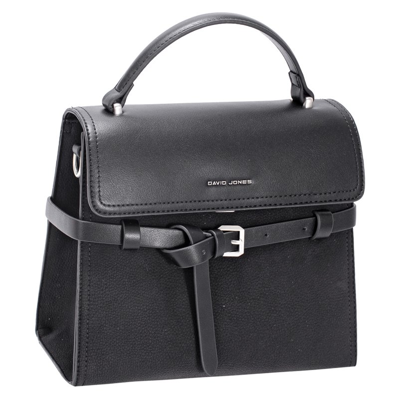 David Jones Black Flap Top Handle Grab Bag