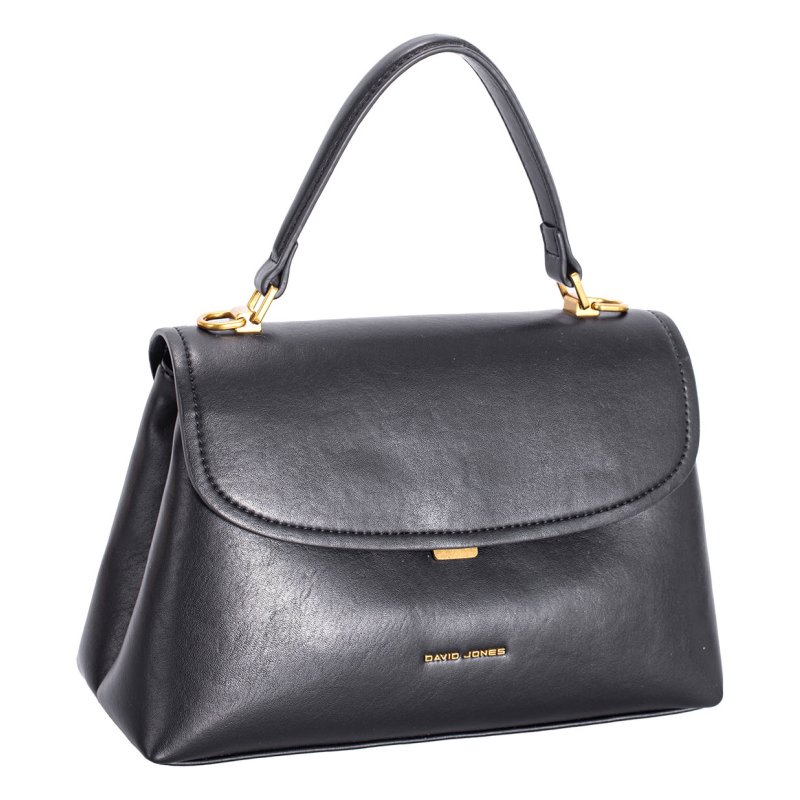 David Jones Black Leather Effect Top Handle Grab Bag