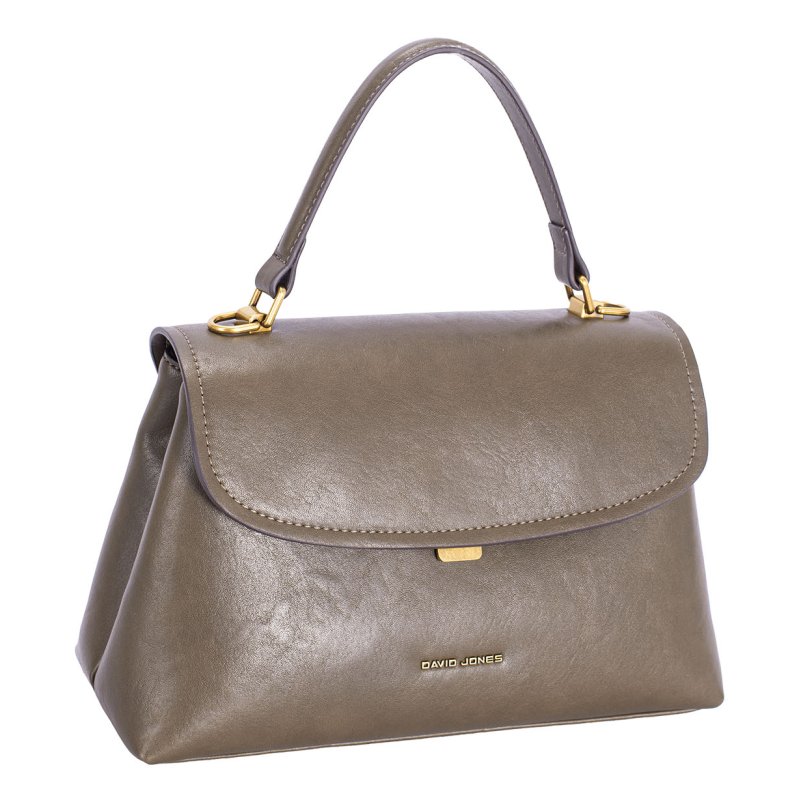 David Jones Mist Moss Leather Effect Top Handle Bag