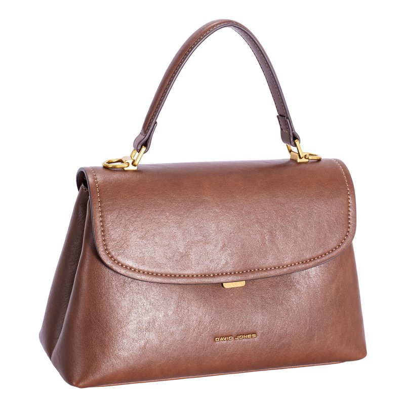 David Jones Red Mud Leather Effect Top Handle Bag