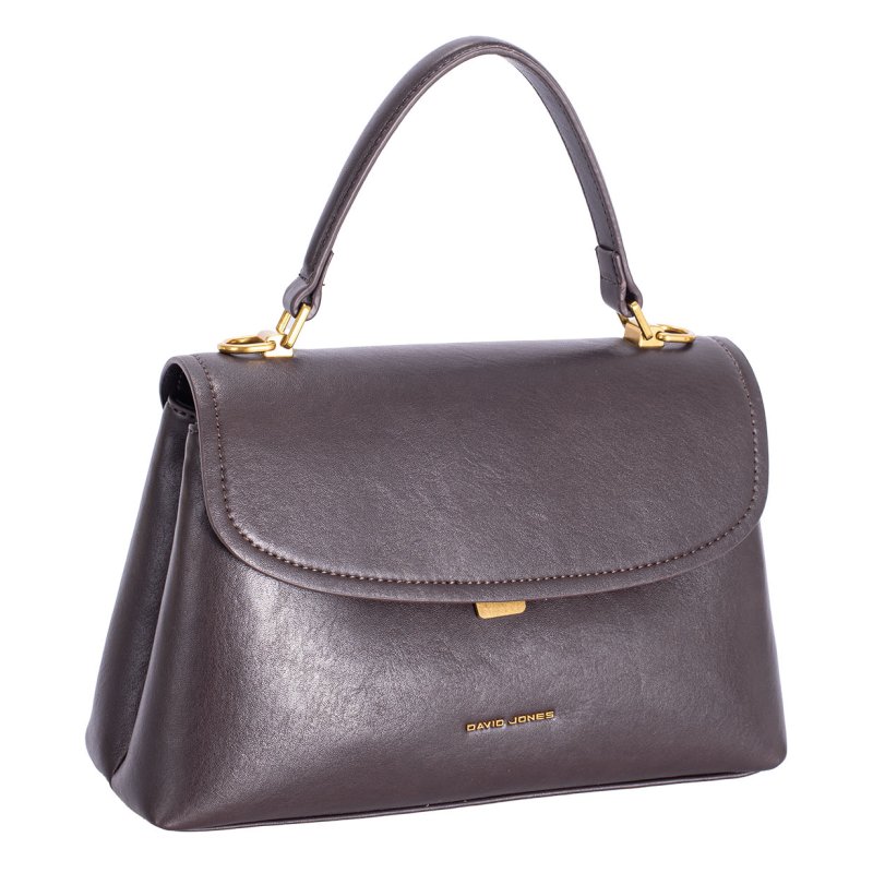 David Jones Wenge Wood Leather Effect Top Handle Bag