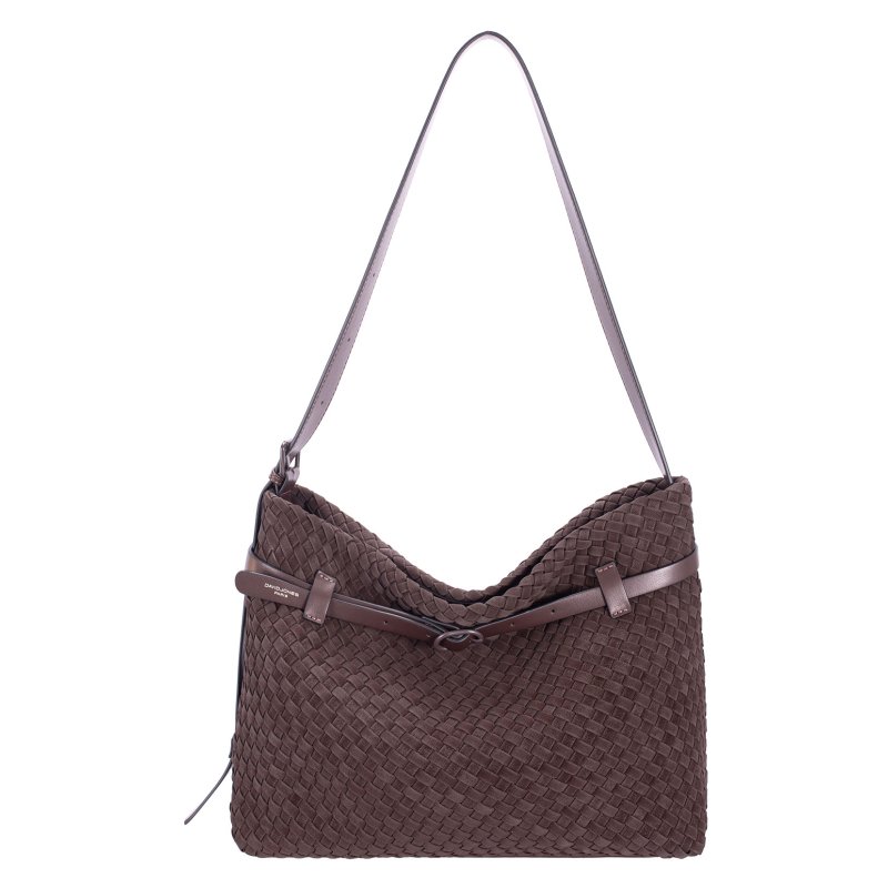 David Jones Hot Chocolate Weave Long Shoulder Bag