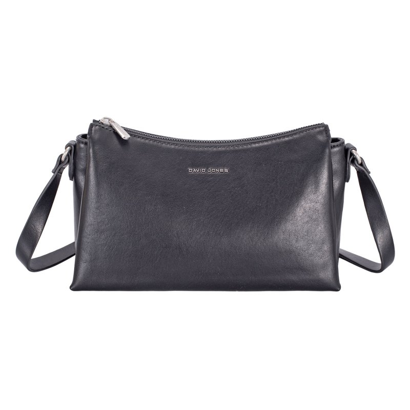 David Jones Black Leather Effect Triple Shoulder Bag