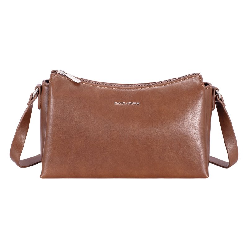 David Jones Red Mud Leather Effect Triple Shoulder Bag