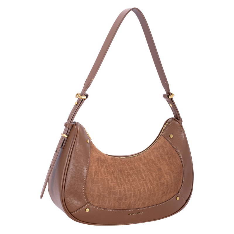 David Jones Red Mud Large Monogram Scoop Shoulder Bag
