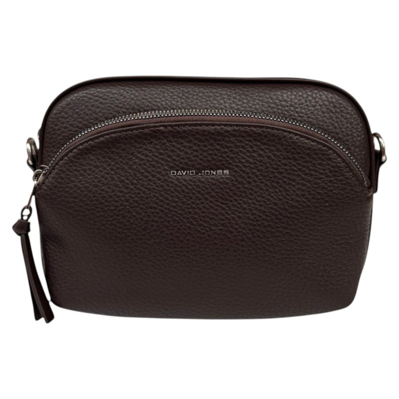 David Jones Hot Chocolate Twin Pocket Crossbody Bag