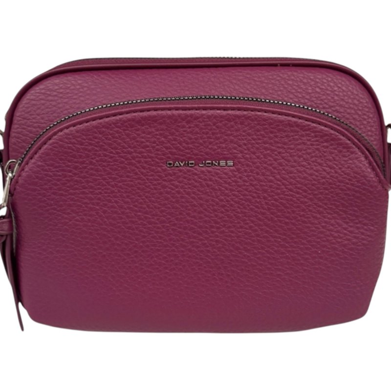 David Jones Mulberry Twin Pocket Crossbody Bag