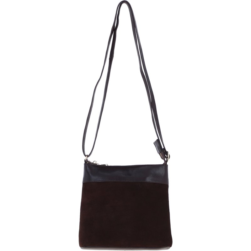 Ashwood Leather Crossbody Bag Brown Suede