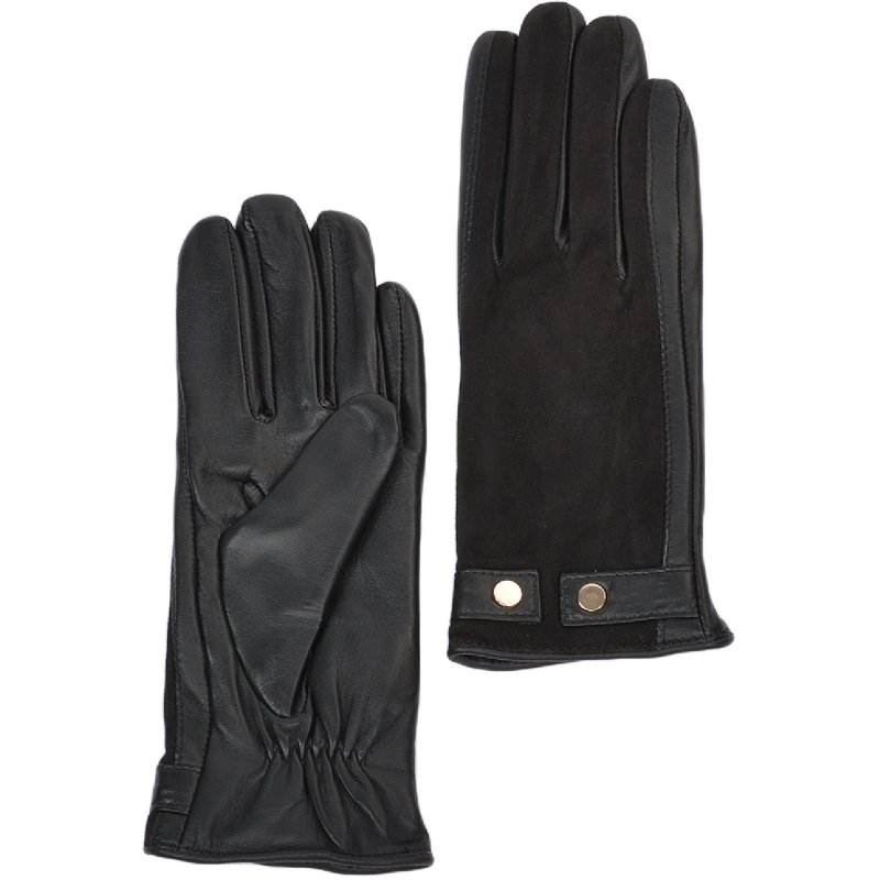 Ashwood Leather Suede & Leather Black Gloves