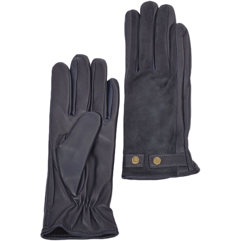 Ashwood Leather Suede & Leather Navy Gloves