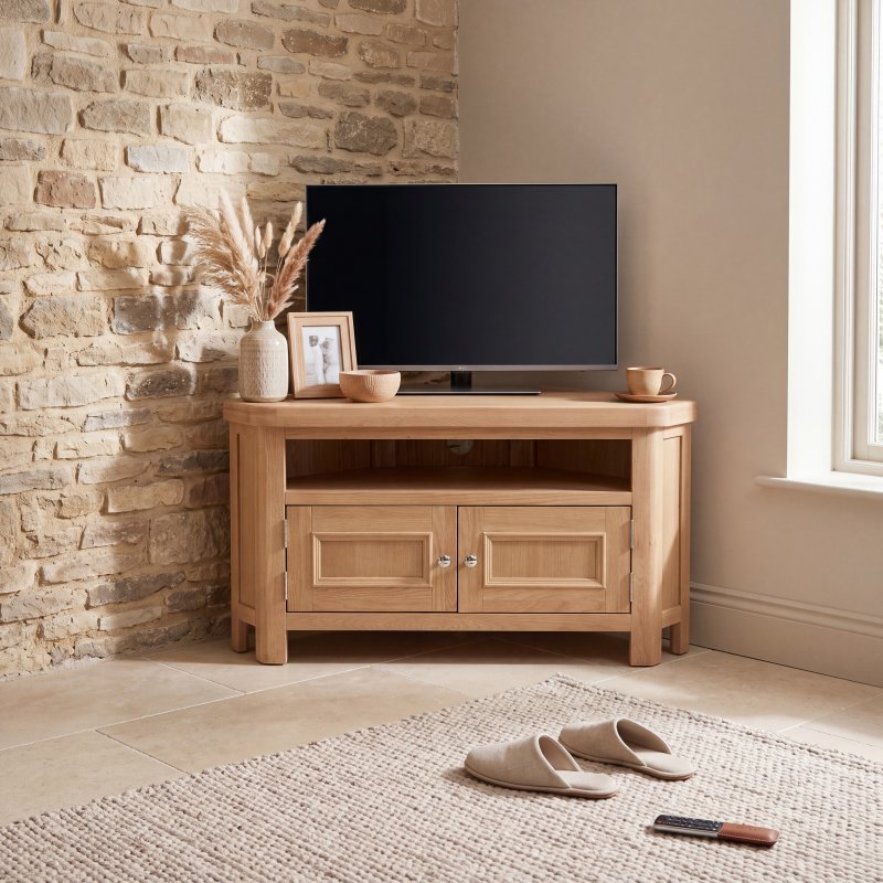 Aldiss Own Hamilton Oak Corner TV Unit