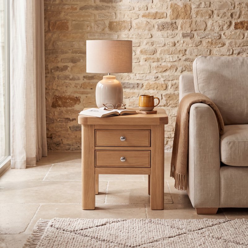 Aldiss Own Hamilton Oak Lamp Table