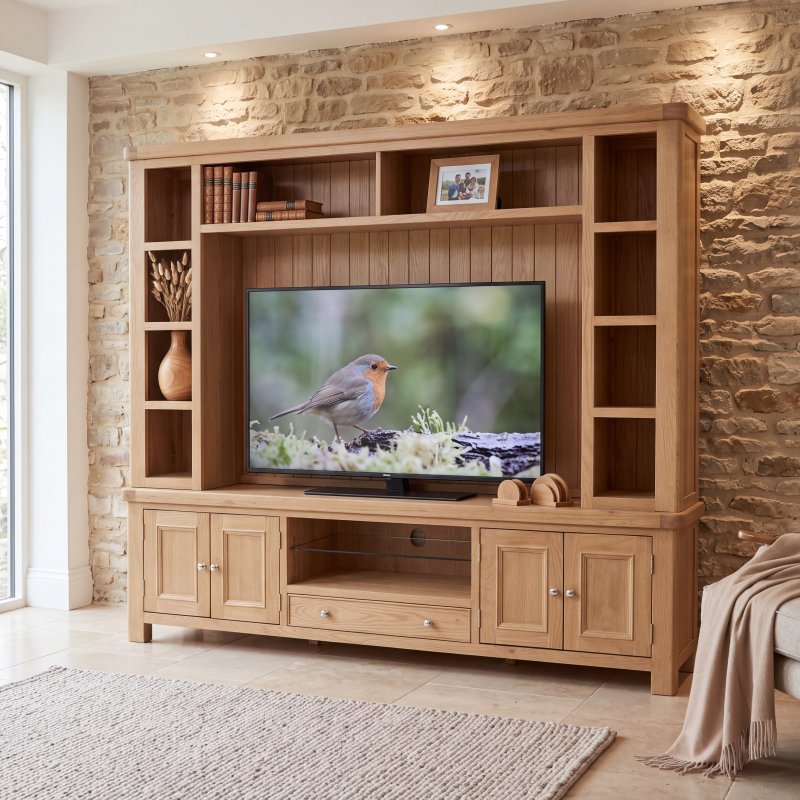Aldiss Own Hamilton Oak Extra Large TV Unit & Top