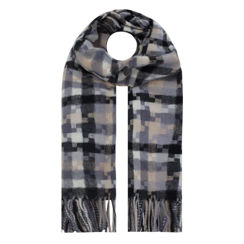 A&B A & B Puzzle Print Wool Mix Scarf Assorted