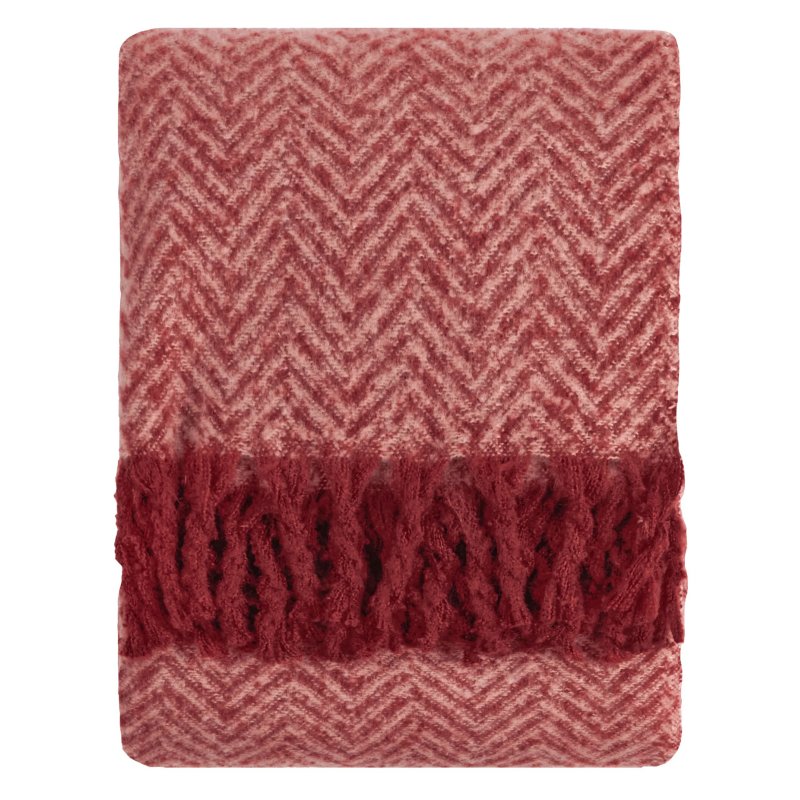 Furn Tweedie Throw Pink & Burgundy