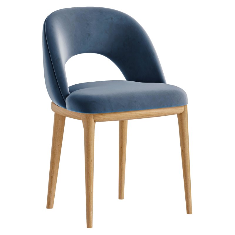 Aldiss Own Kingsbridge Dining Chair in Smokey Blue Velvet