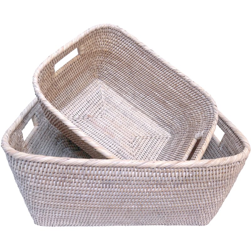 Lows Storage Basket White Wash