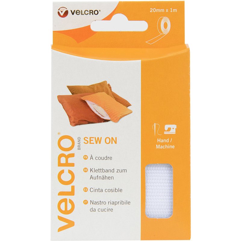 Velcro Hook And Loop Tape Sew-On White