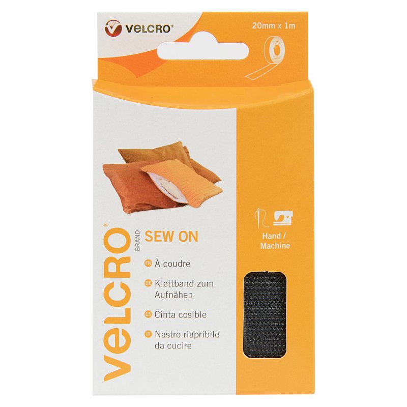 Velcro Hook And Loop Tape Sew-On Black