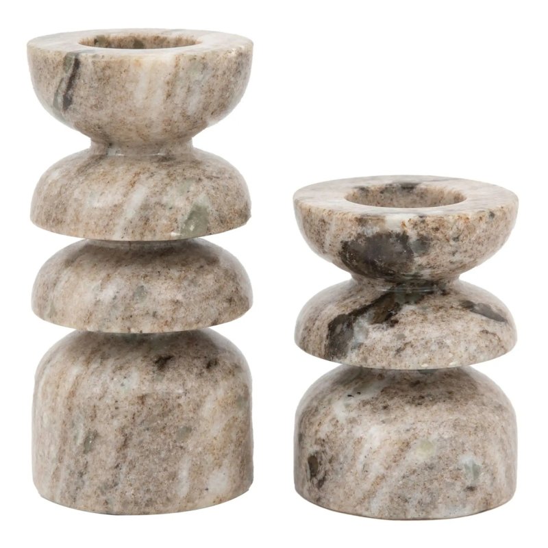 Gallery Direct Azuaga Marble Candlestick Sandstone Group Shot