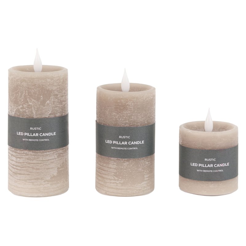 Gallery Direct Greige LED Candles Group Shot