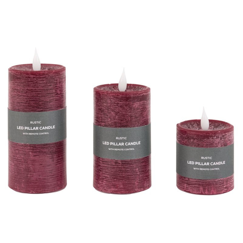 Gallery Direct Oxblood LED Candles Group Shot