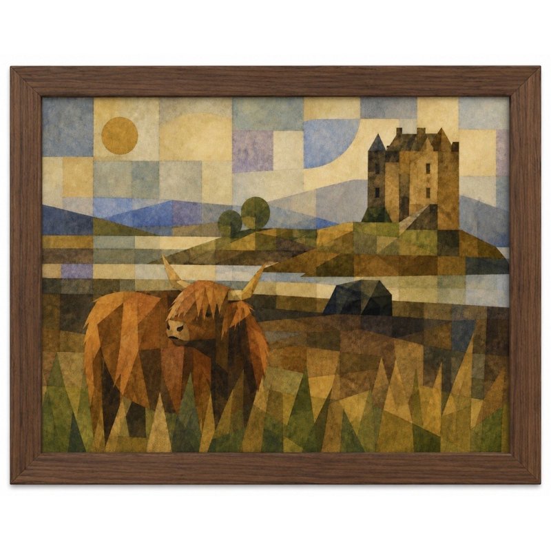 Aquarelle Home Aquarelle Bernard at Castle Print Art Walnut Frame