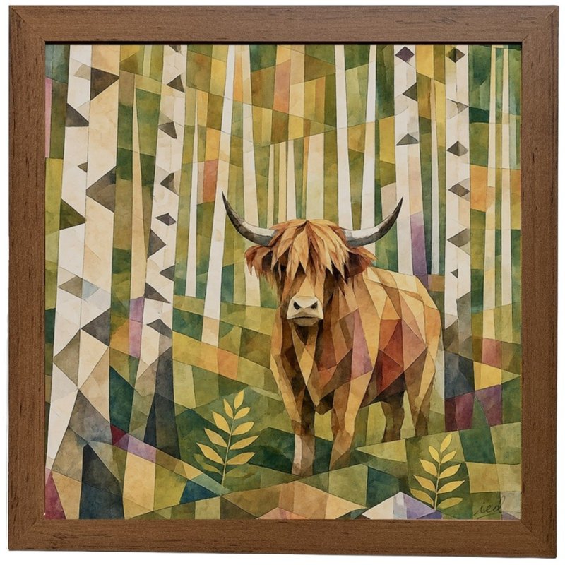 Aquarelle Home Aquarelle Eric in Birch Forest Art Walnut Frame