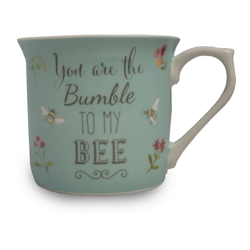 Bee Happy Blue Mug