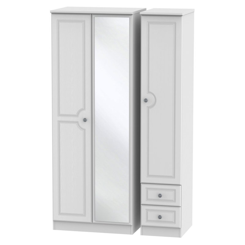 Pembridge Tall Triple Mirrored & Tall Drawer Wardrobe