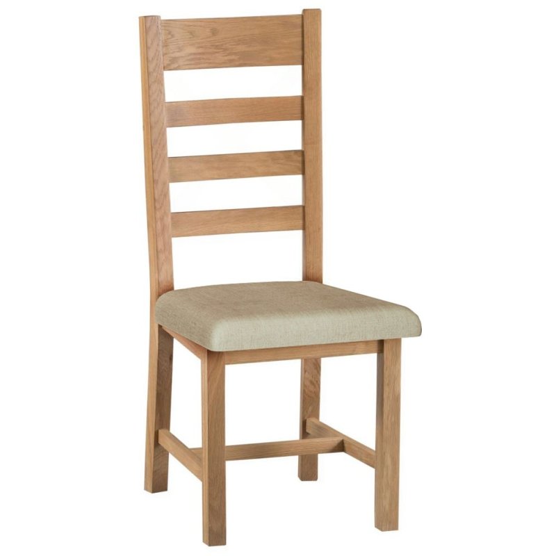 Norfolk Oak Ladder Back Chair Fabric Seat