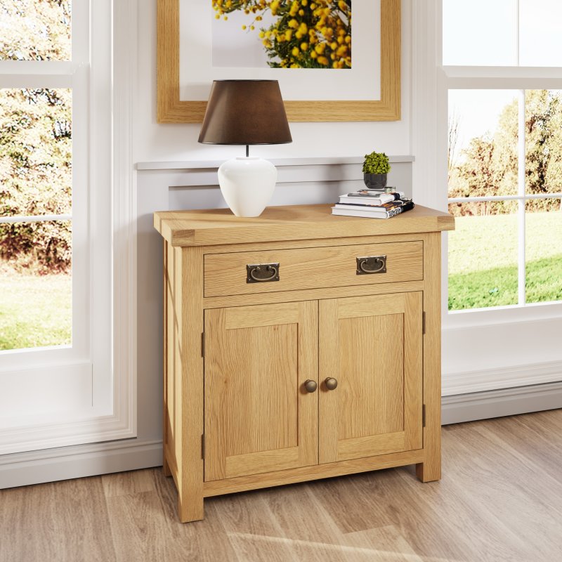 Norfolk Oak Small 2 Door 1 Drawer Sideboard