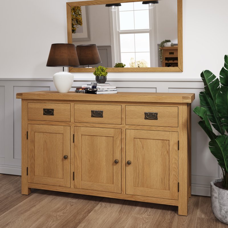 Aldiss Own Norfolk Oak 3 Door Sideboard