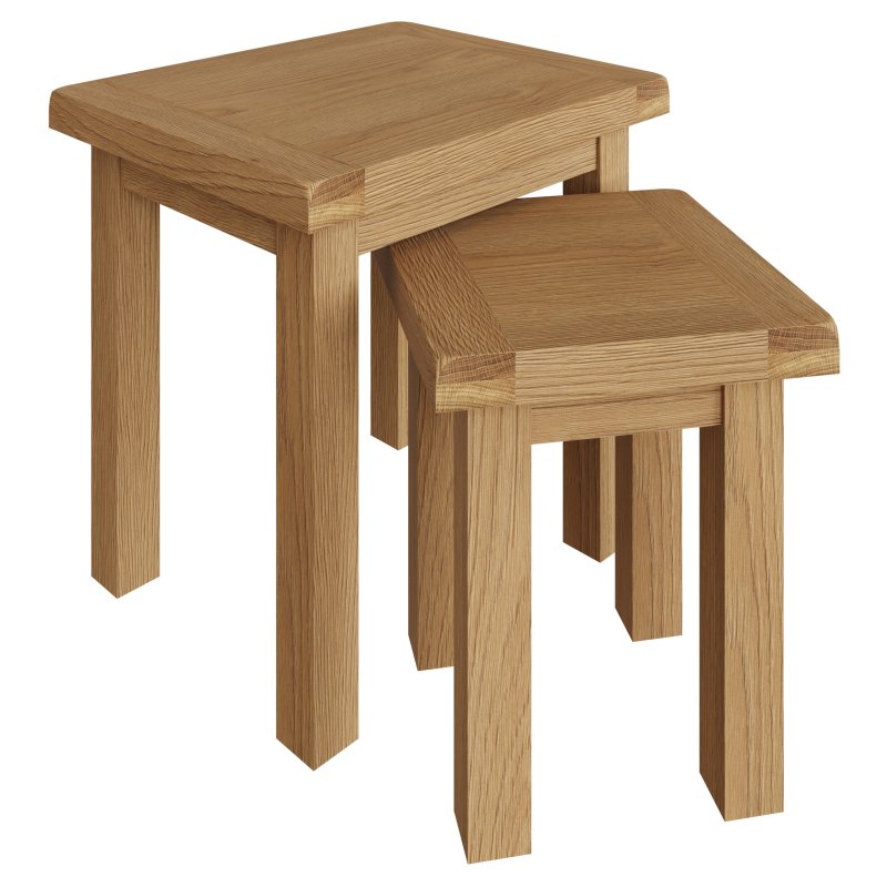 Norfolk Oak Nest of 2 Tables | Aldiss Oak Furniture