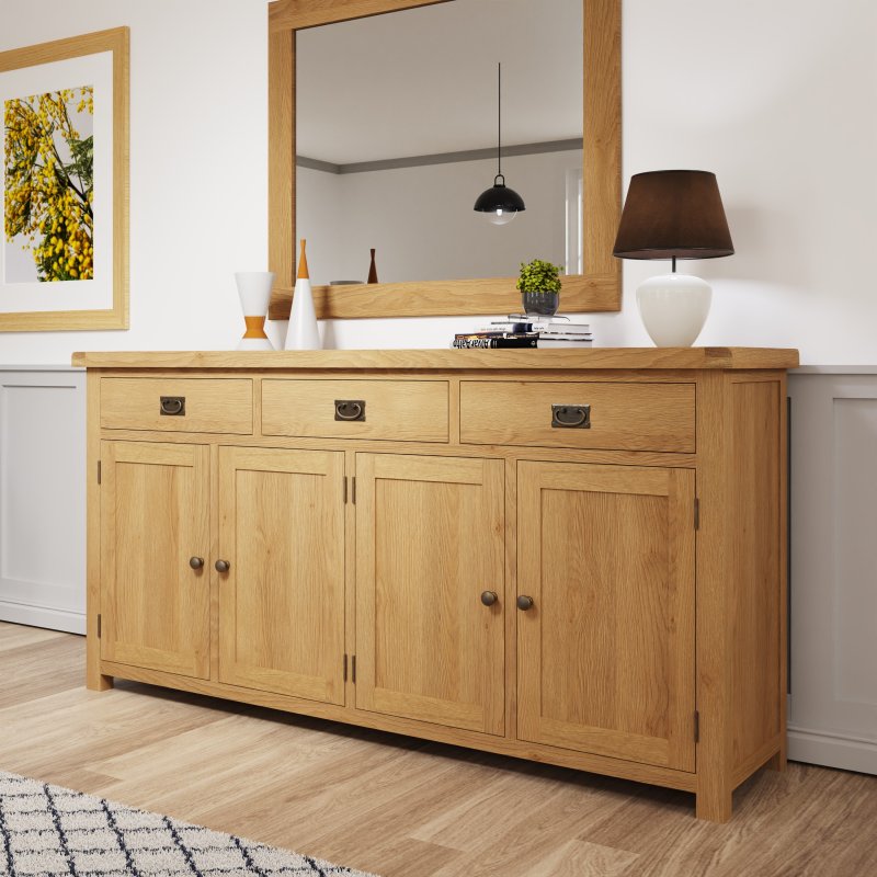 Aldiss Own Norfolk Oak 4 Door Sideboard