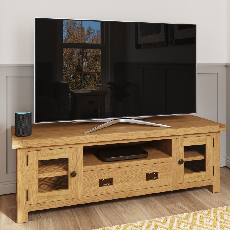 Aldiss Own Norfolk Oak Large TV Unit