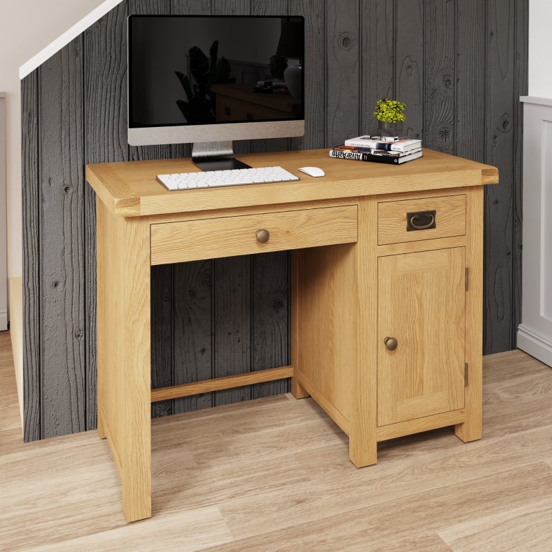 Solid oak on sale wood office desk