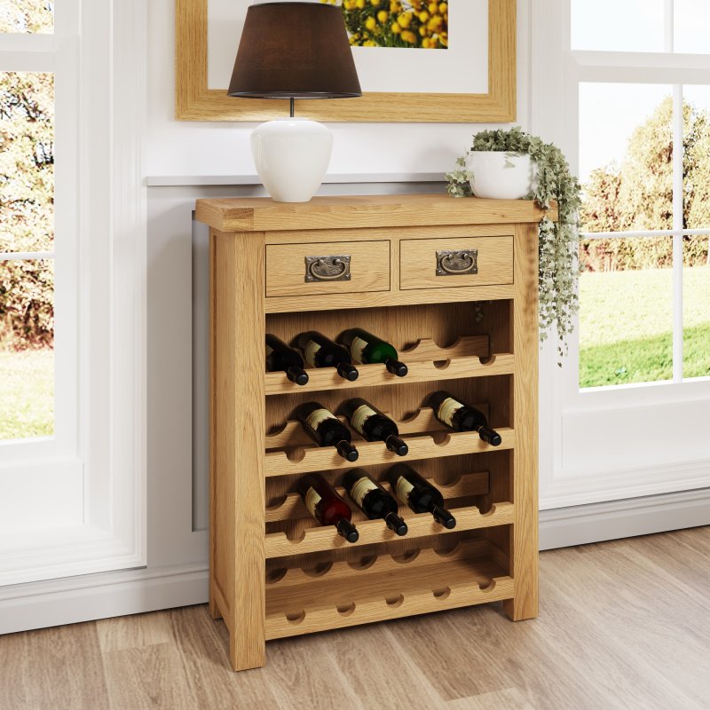 Aldiss Own Norfolk Oak Small Wine Rack