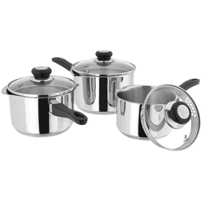 Judge Vista 3 Piece Draining Saucepan Set