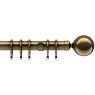 Nicola Antique Brass 28mm Curtain Pole Set