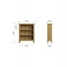 Hasting Collections Hastings Small Wide Bookcase in Oak