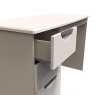 Carrie Desk close up image of the desk with open drawer on a white background