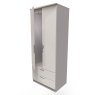 Carrie 2ft 6in 2 Drawer Wardrobe angled image of the wardrobe with open door on a white background