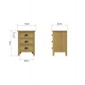 Aldiss Own Hastings Editions 3 Drawer Bedside Cabinet in Oak